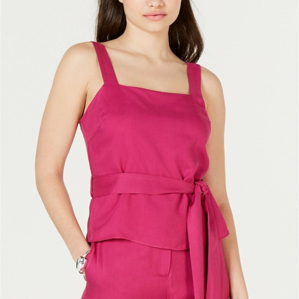 Lucy Paris Womens Grace Belted Square Neck Tank